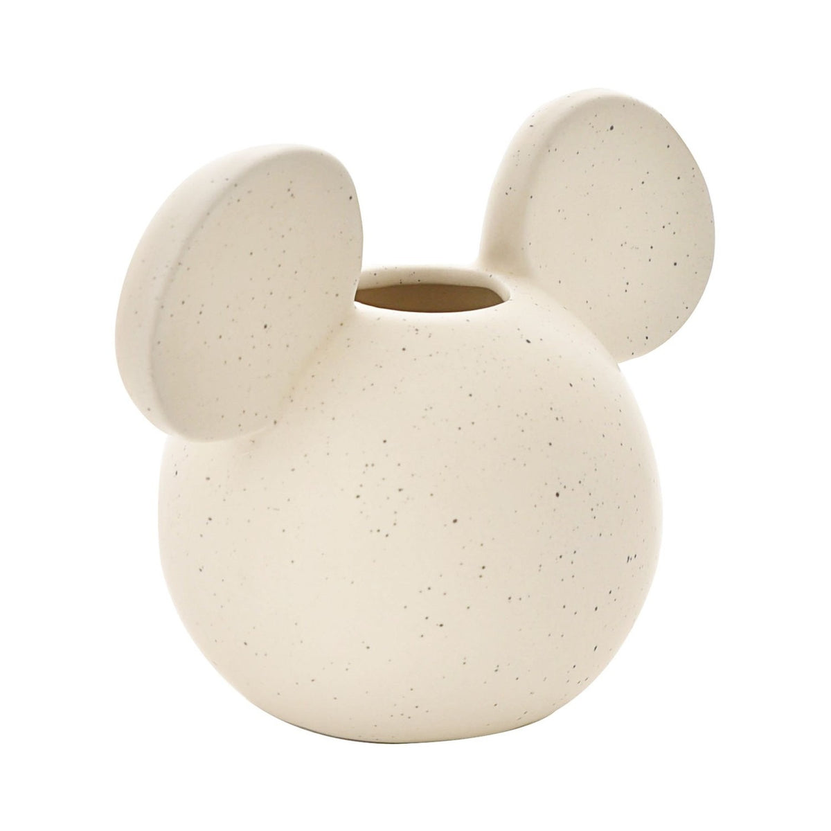 Mickey Mouse Head Speckled Ceramic Vase - Natural