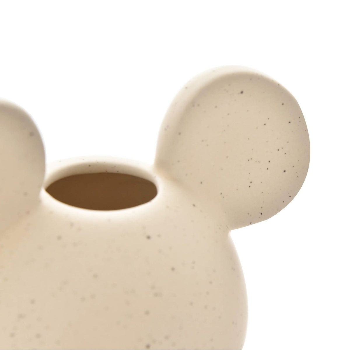 Mickey Mouse Head Speckled Ceramic Vase - Natural