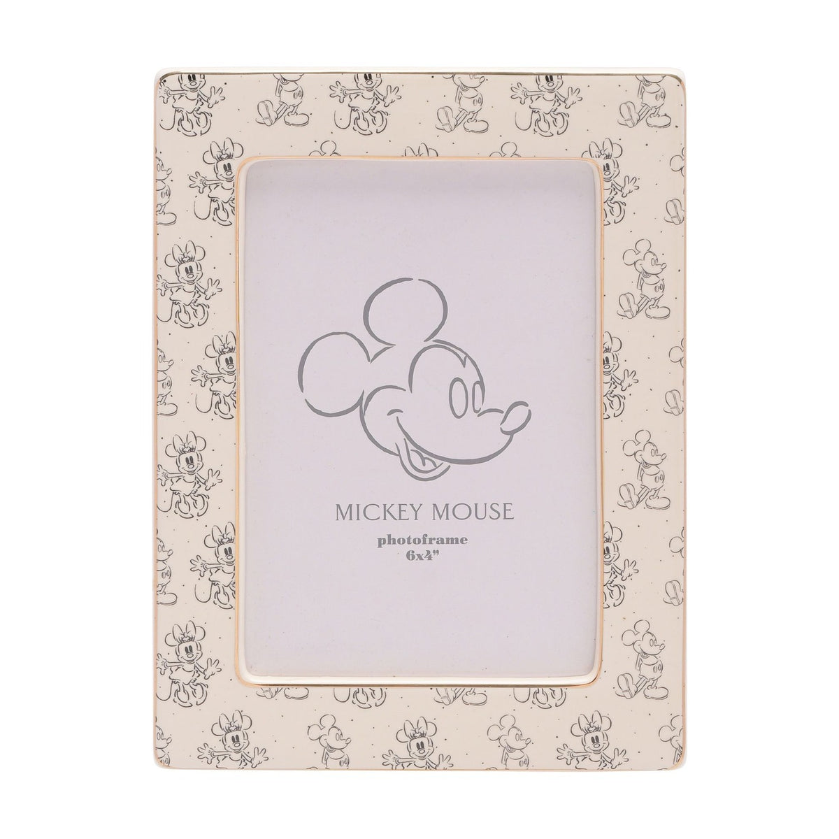 Mickey Mouse & Minnie Mouse Ceramic Photo Frame 6 x 4in - White