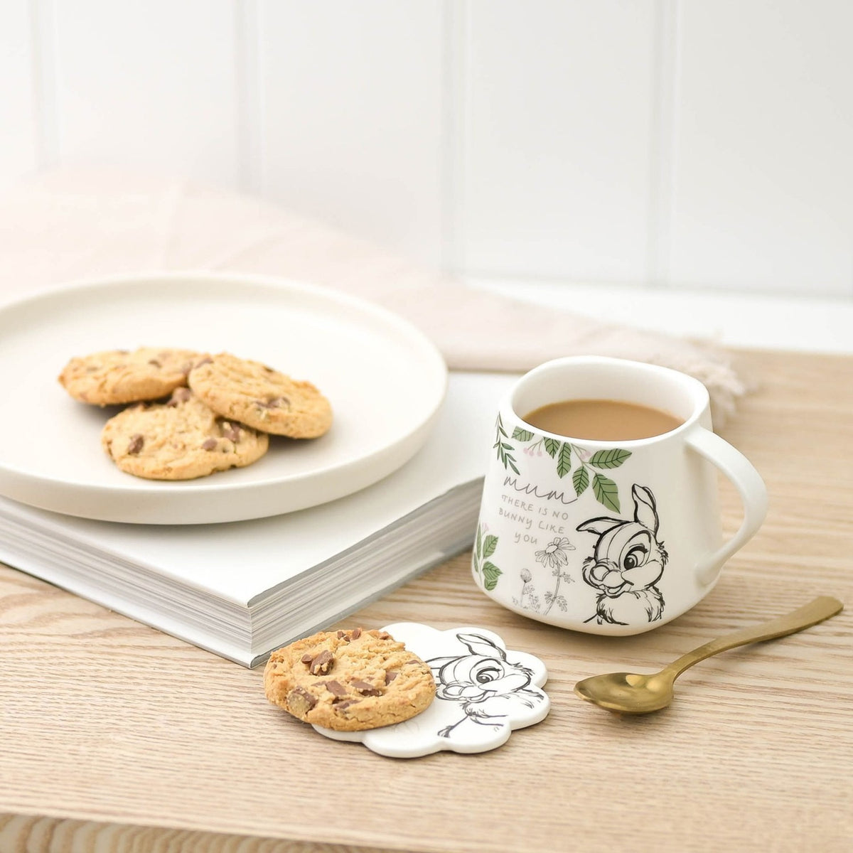 Thumper Mum Porcelain Mug 410ml with Coaster Set - White