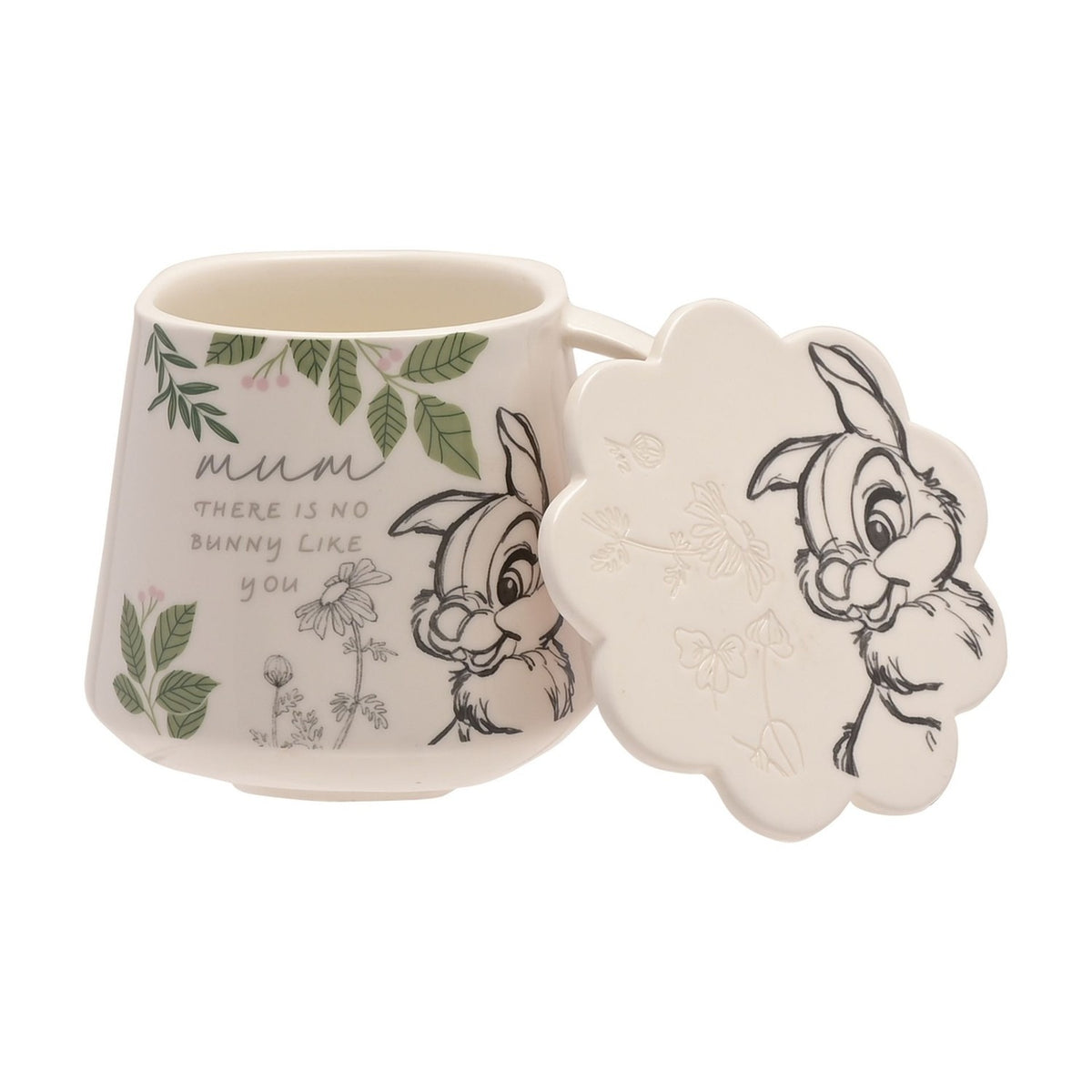 Thumper Mum Porcelain Mug 410ml with Coaster Set - White