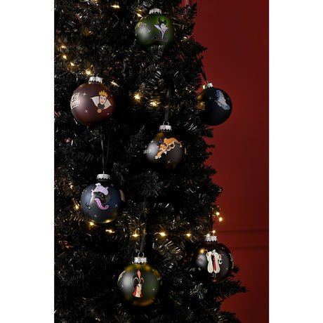 Villains Set of 7 Glass Baubles Christmas Tree Decoration