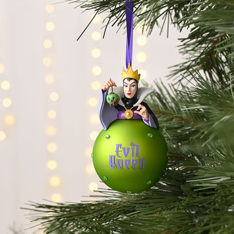 Evil Queen on Glass Bauble Christmas Tree Decoration - Green