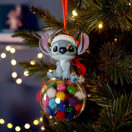 Stitch on a Bauble Resin Hanging Decoration - Blue & Clear