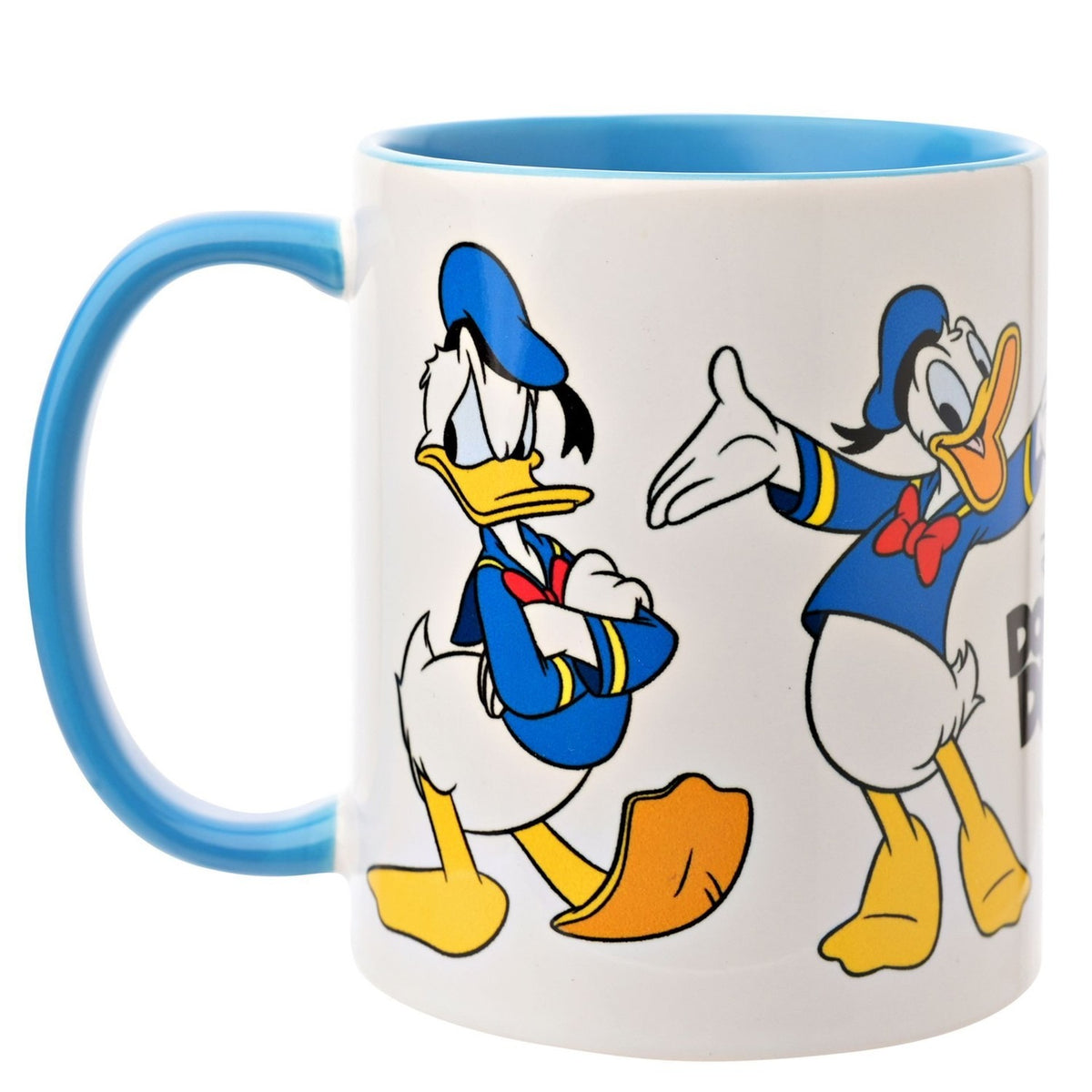 Donald Duck Stoneware Mug with Blue Handle 325ml - White
