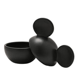 Mickey Mouse Head Matt Ceramic Trinket Pot with Lid - Black