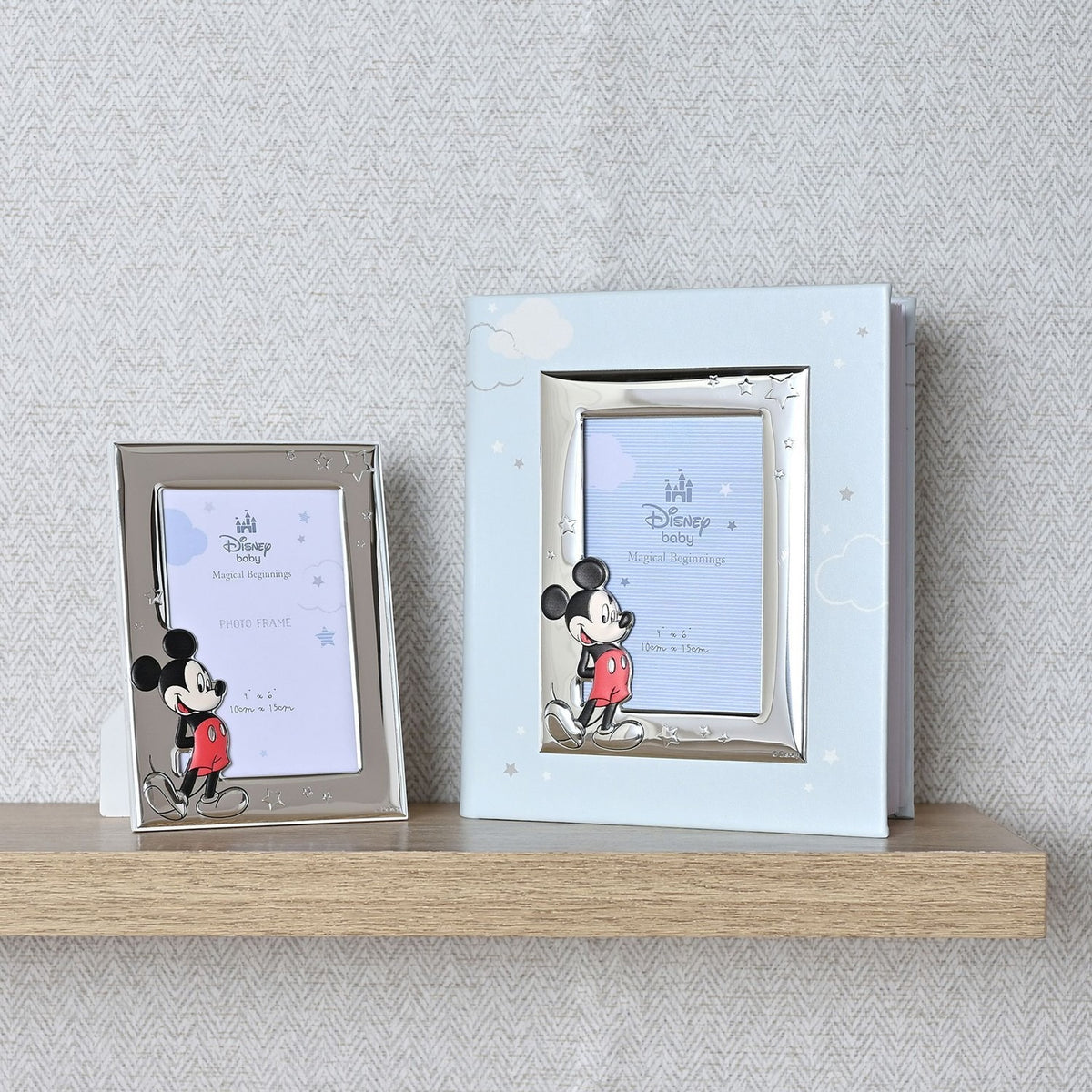 Mickey Mouse Metal Frame Photo Album 6 x 4in - Blue & Silver