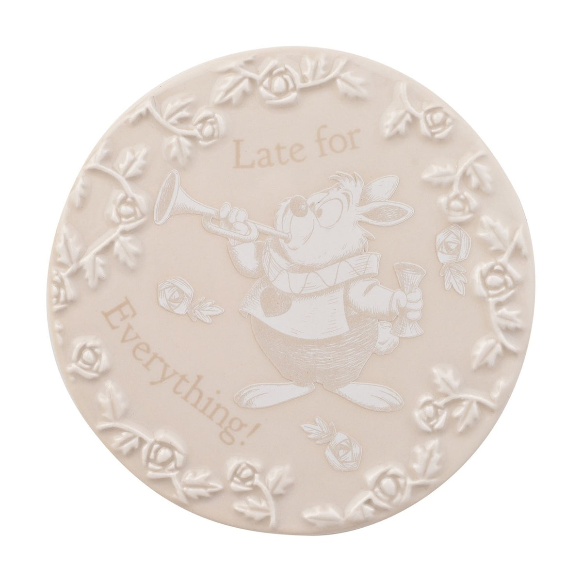 Alice in Wonderland Set of 4 Rose Border Stoneware Coasters