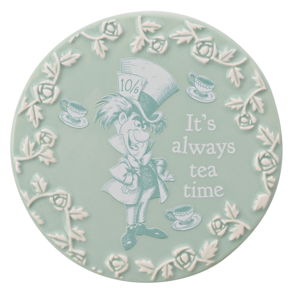 Alice in Wonderland Set of 4 Rose Border Stoneware Coasters