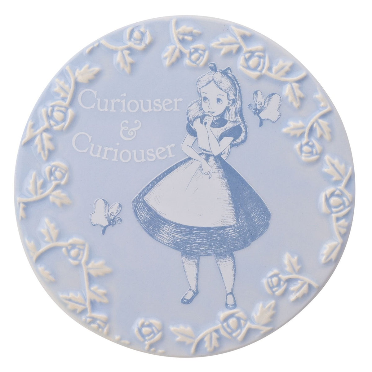Alice in Wonderland Set of 4 Rose Border Stoneware Coasters