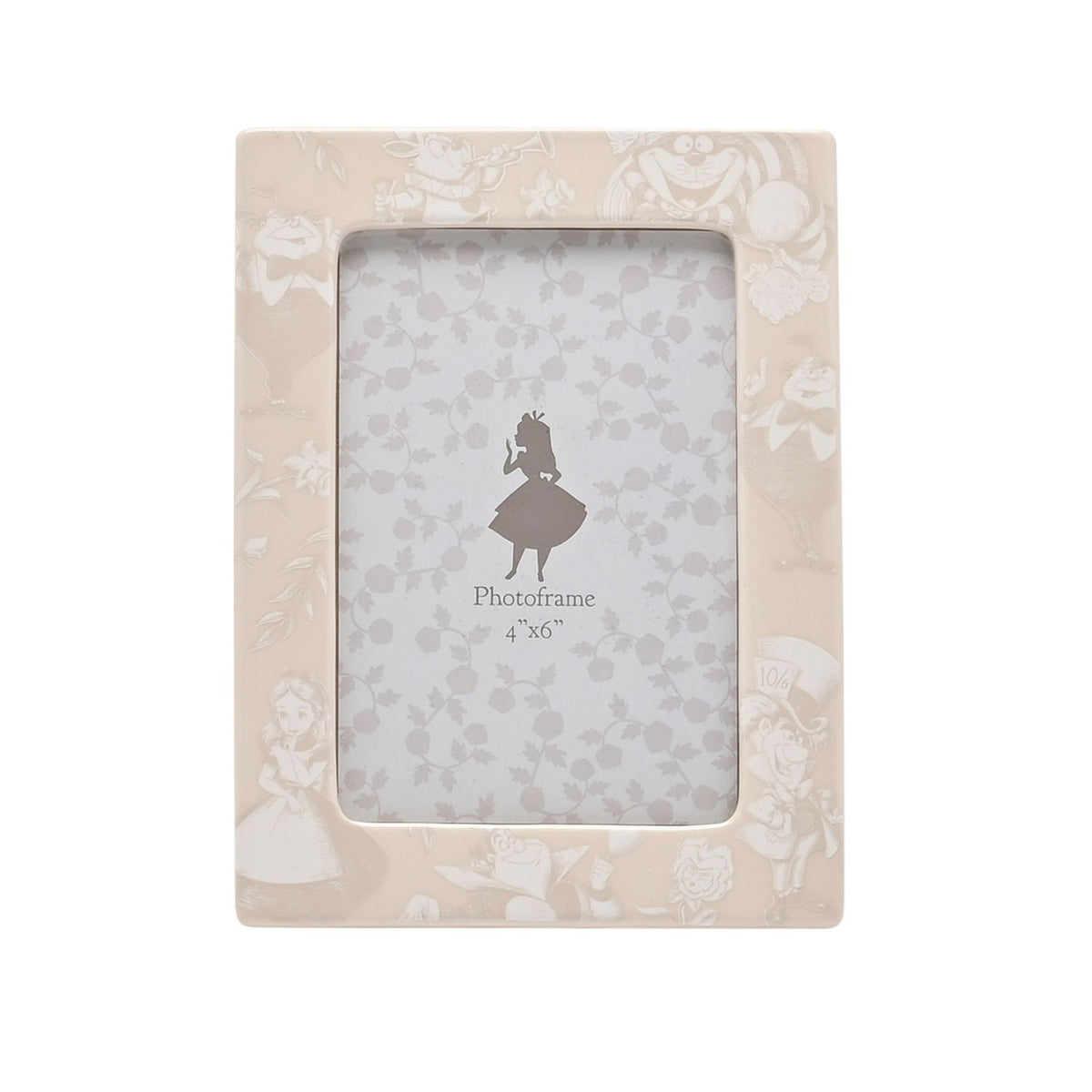 Alice in Wonderland Ceramic Photo Frame 6 x 4in - Natural
