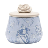 Alice in Wonderland Round Ceramic Trinket Box - Blue & Beige