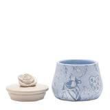 Alice in Wonderland Round Ceramic Trinket Box - Blue & Beige