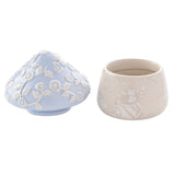 Alice in Wonderland Ceramic Mushroom Trinket Box - Blue & Beige