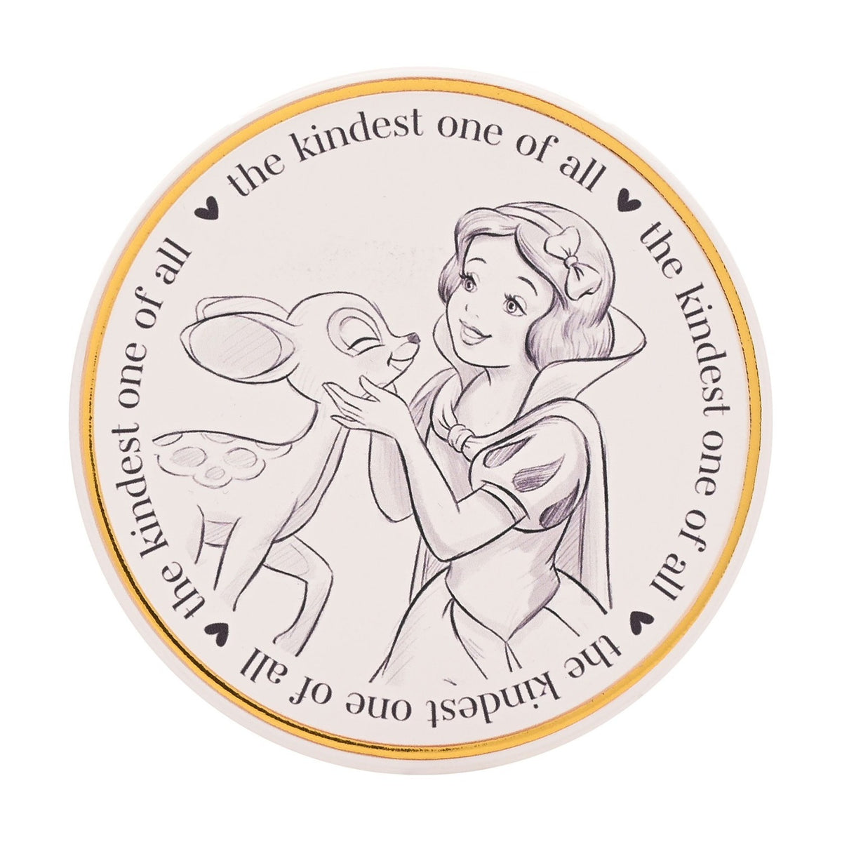 Classic Collectable Snow White Stoneware Coaster - White