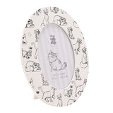 Aristocats Cat Print Oval Wooden Photo Frame 6 x 4in - White