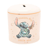 Stitch Moon and Stars Ceramic Baby Money Box with Gold Band