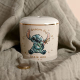 Stitch Moon and Stars Ceramic Baby Money Box with Gold Band