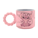 Stitch Angel Ceramic Mug with Bobble Handle 300ml - Pink