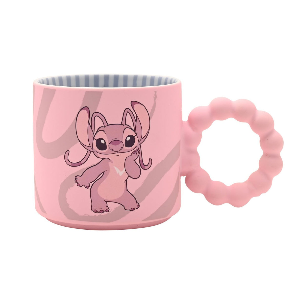 Stitch Angel Ceramic Mug with Bobble Handle 300ml - Pink