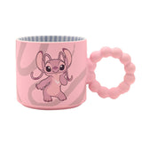 Stitch Angel Ceramic Mug with Bobble Handle 300ml - Pink