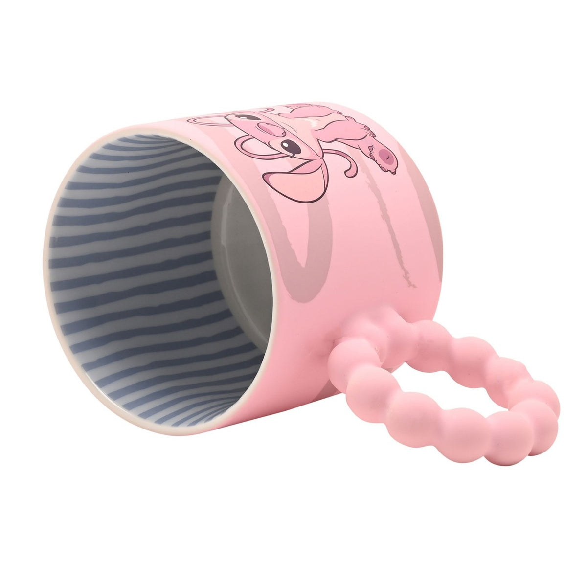 Stitch Angel Ceramic Mug with Bobble Handle 300ml - Pink