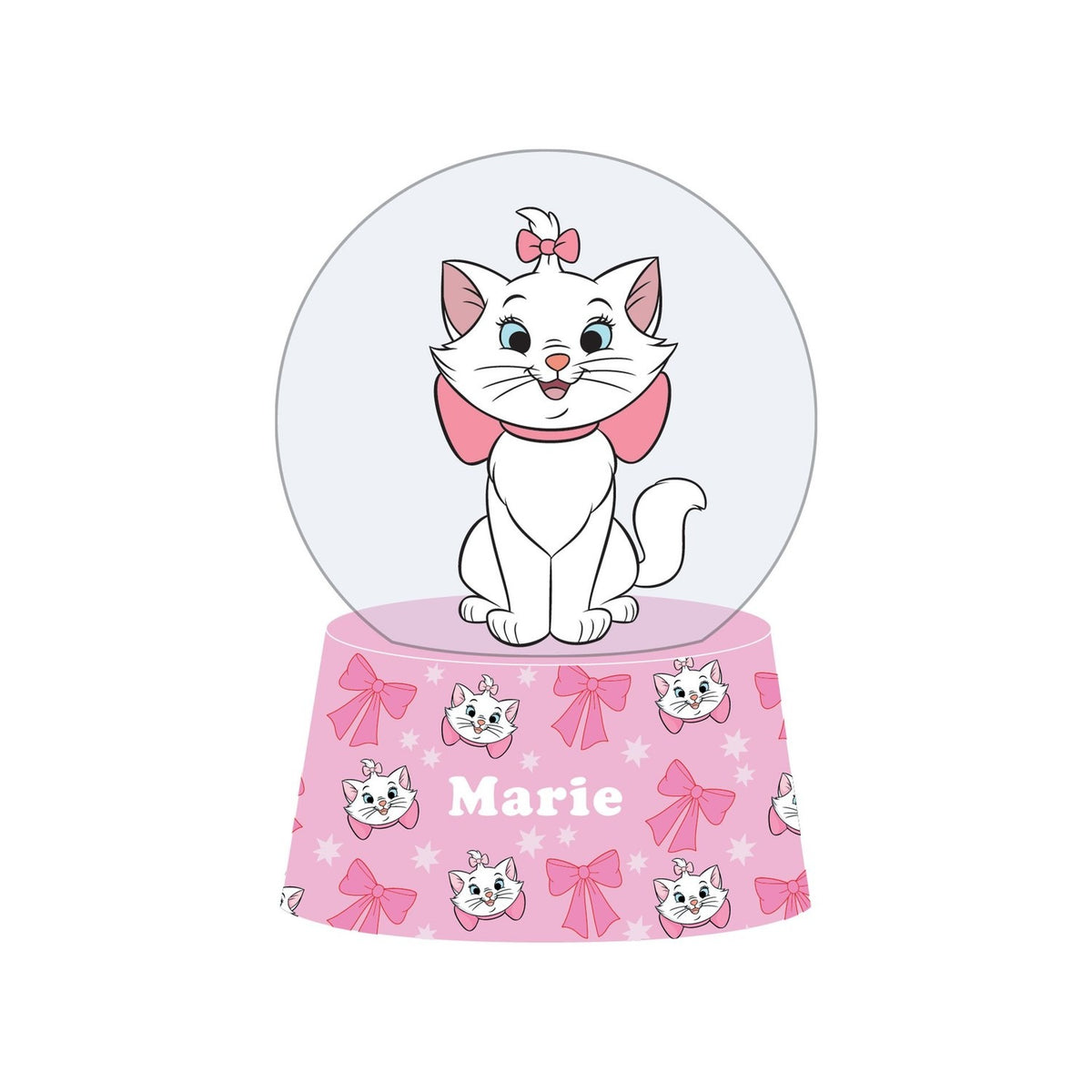 The Aristocats Marie Cat Plastic Snow Globe - Pink & White
