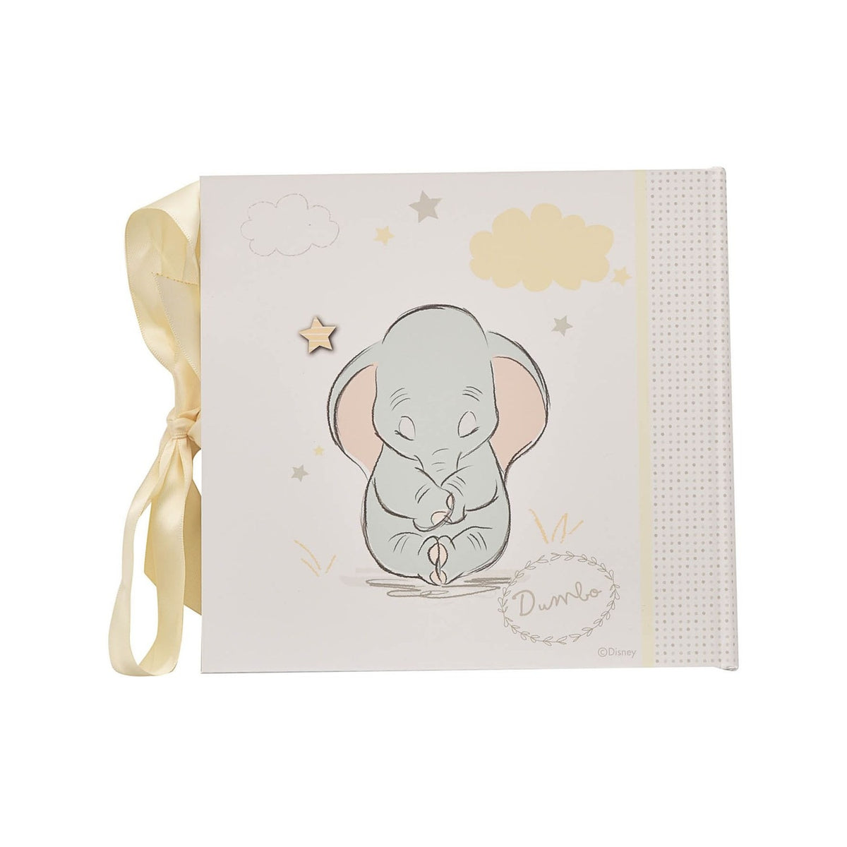 Dumbo Baby Photo Album 6 x 4in with Ribbon Ties - White