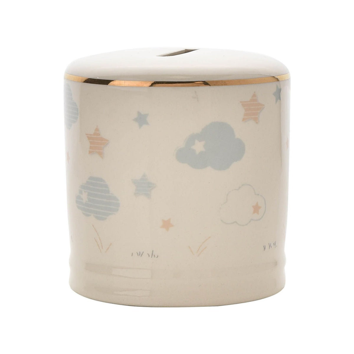 Winnie the Pooh Ceramic Money Box with Gold Rim - White