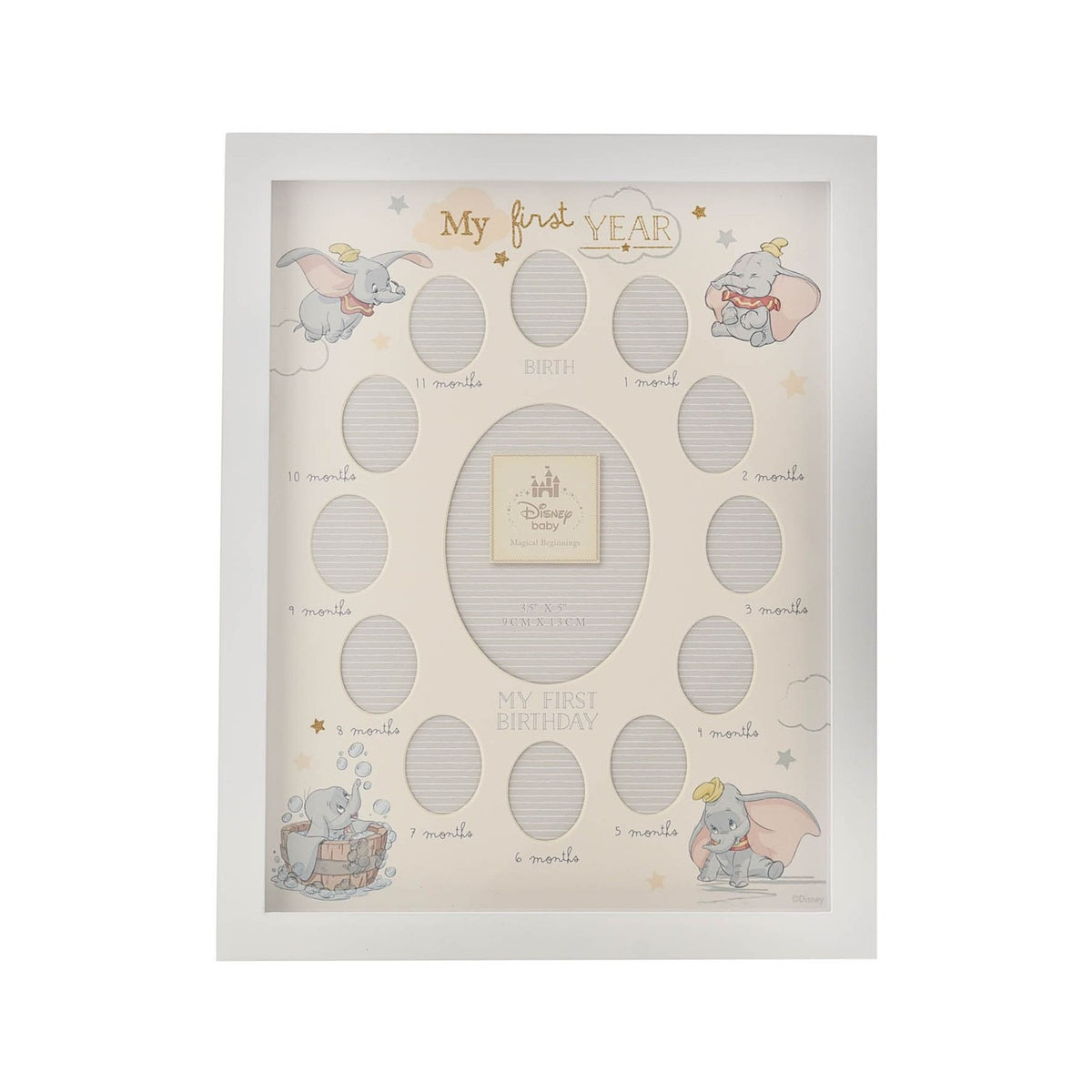 Dumbo My First Year Multi Oval Aperture Photo Frame - White