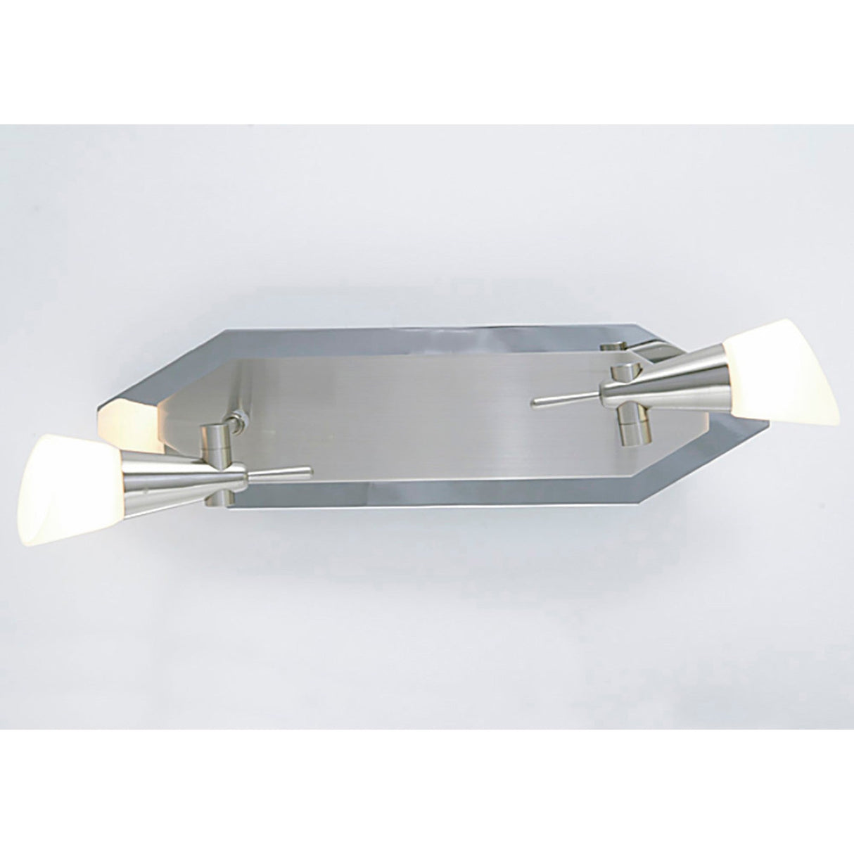 Diama 2 Light Opal Glass Flush Ceiling Light - Nickel & Polished Chrome