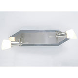Diama 2 Light Opal Glass Flush Ceiling Light - Nickel & Polished Chrome