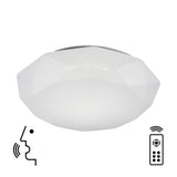 Diamante Medium Smart CCT Dimmable LED Flush Ceiling Light With Remote Control & App & Voice Control - White