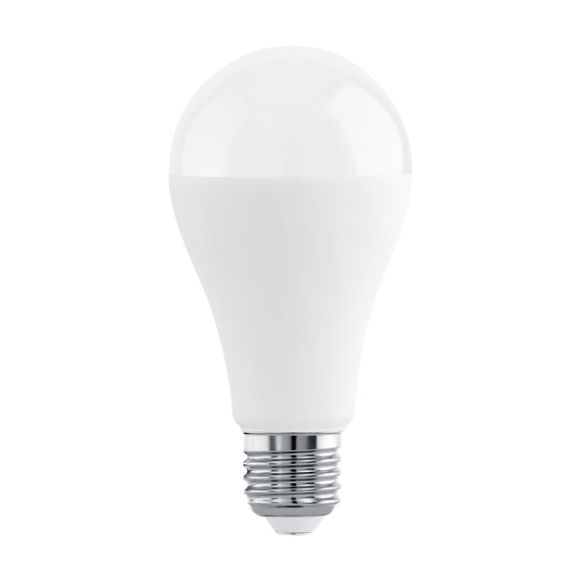 Dimmable LED Bulb E27 2000lm Warm White, pear-shaped with opal diffuser and silver-tone E27 screw cap, shown on a plain white background.