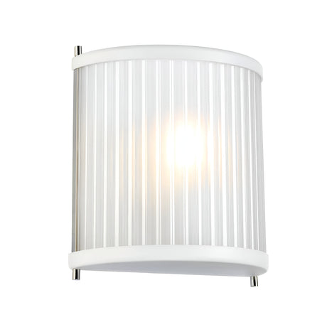 Corona 1 Light Wall Light - White Satin Painted/ Polished Nickel