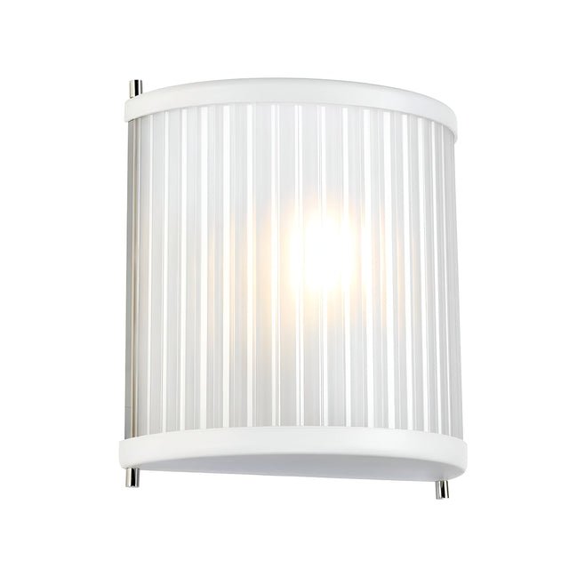 Corona 1 Light Wall Light - White Satin Painted/ Polished Nickel