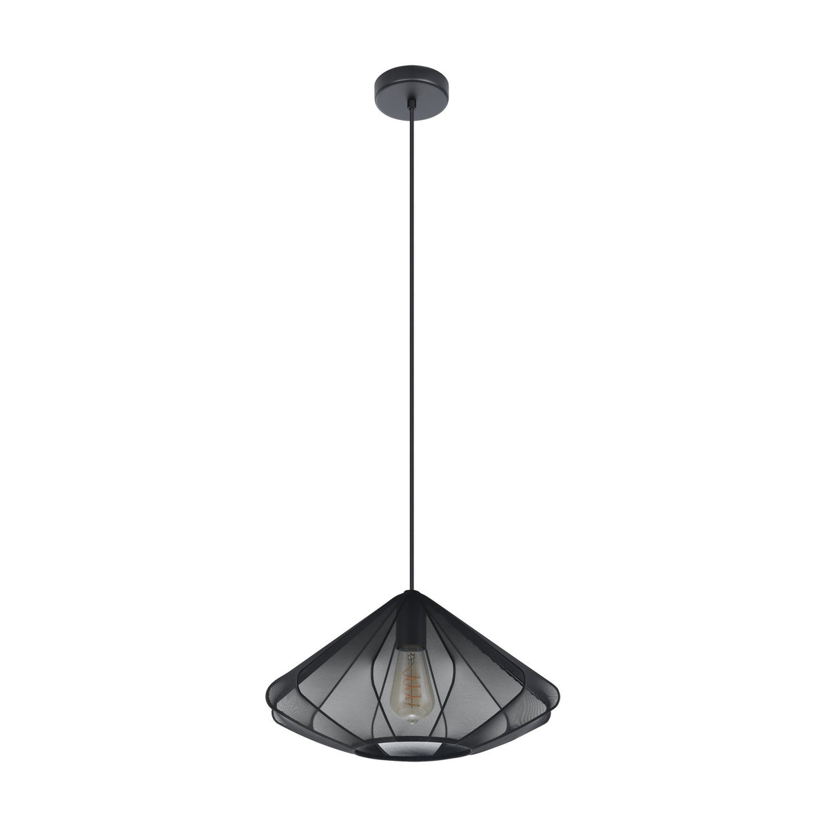 Dolwen Fabric Pendant Light 42.5cm - Black