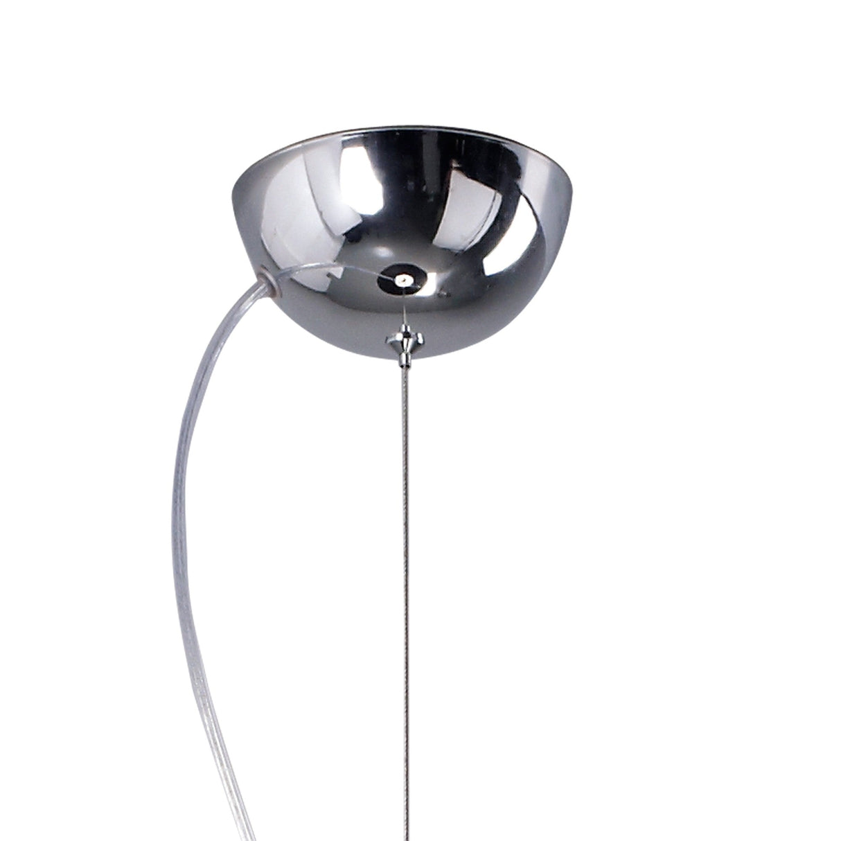 Domo 3 Light Pendant Light – Polished Chrome With Black Fabric Shade