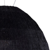 Domo 3 Light Pendant Light – Polished Chrome With Black Fabric Shade