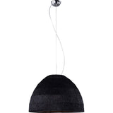 Domo 3 Light Pendant Light – Polished Chrome With Black Fabric Shade