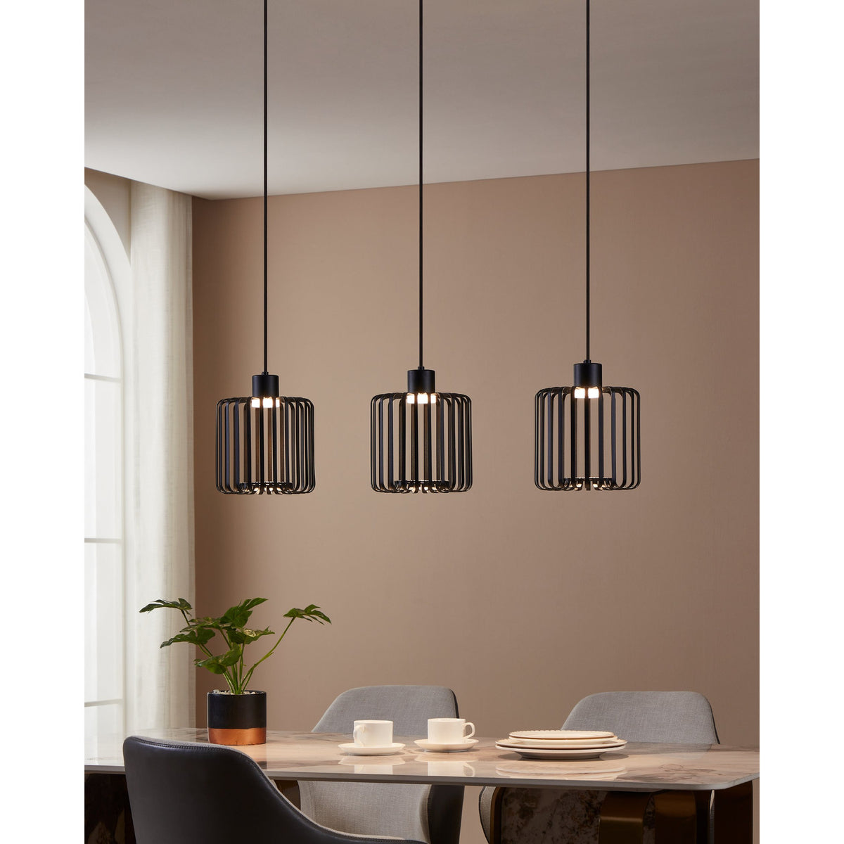 Dosmorne Smart Colour Changing Linear Pendant Light - Black