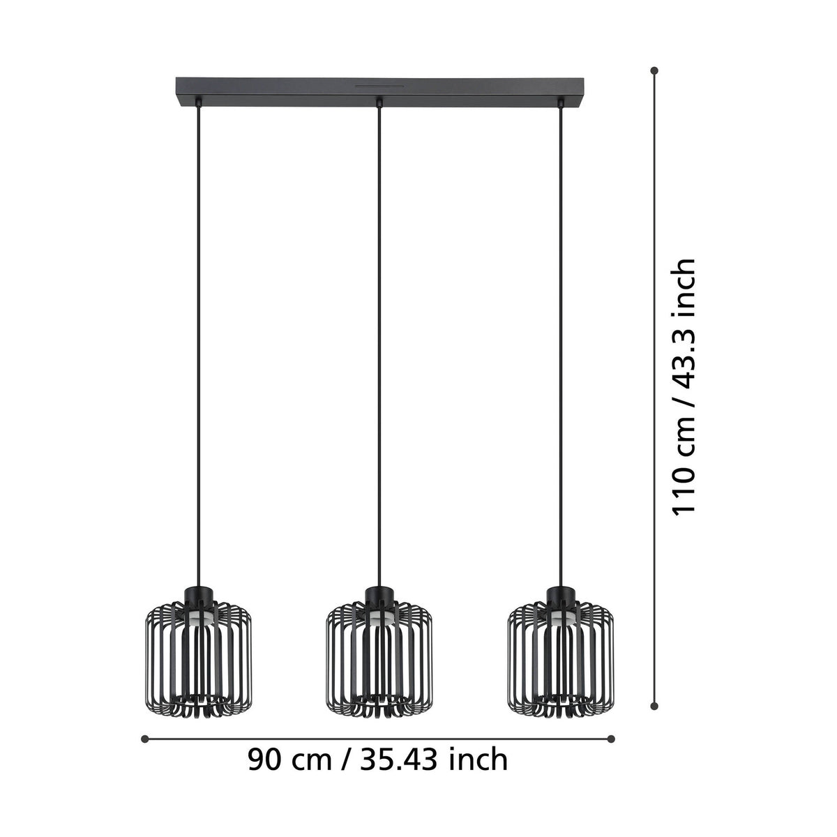 Dosmorne Smart Colour Changing Linear Pendant Light - Black