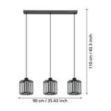 Dosmorne Smart Colour Changing Linear Pendant Light - Black