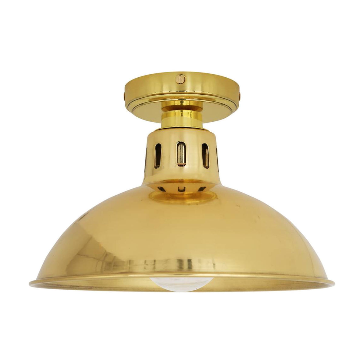 Dovrin Brass Dome Flush Ceiling Light IP65
