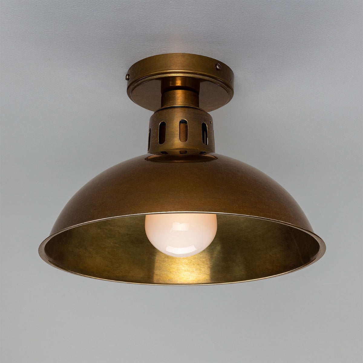 Dovrin Brass Dome Flush Ceiling Light IP65