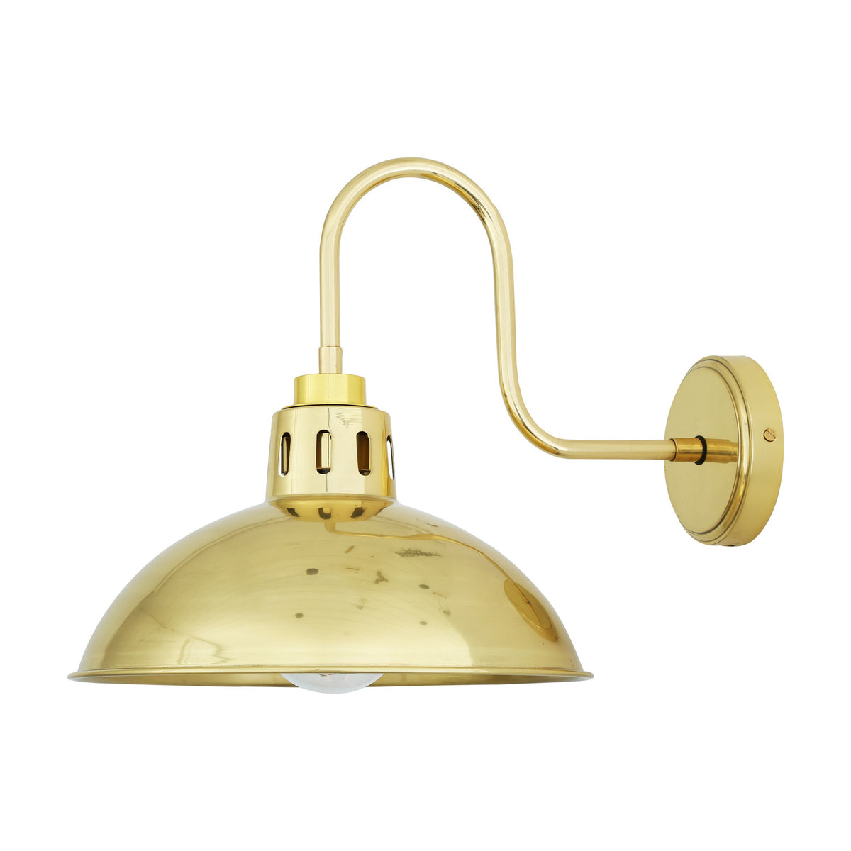 Dovrin Brass Swan Neck Wall Light IP65
