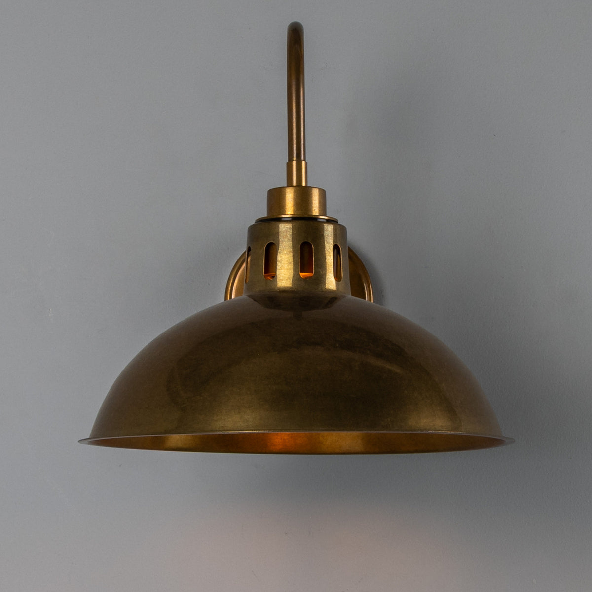 Dovrin Brass Swan Neck Wall Light IP65