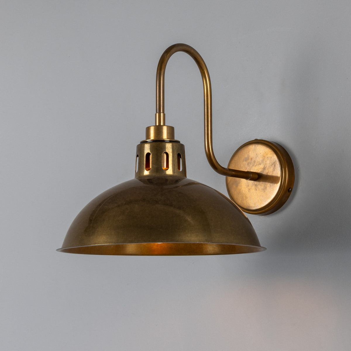 Dovrin Brass Swan Neck Wall Light IP65