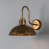 Dovrin Brass Swan Neck Wall Light IP65