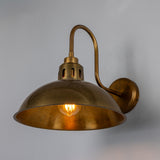 Dovrin Brass Swan Neck Wall Light IP65